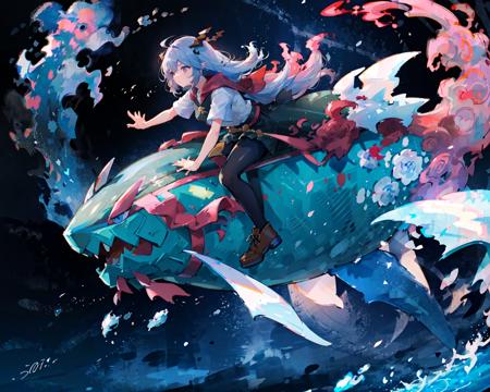 07906-64952523-youweixuanyu,masterpiece,best quality,Highest picture quality,a girl riding on a fish,1girl, cloud,colorful, starry,.png